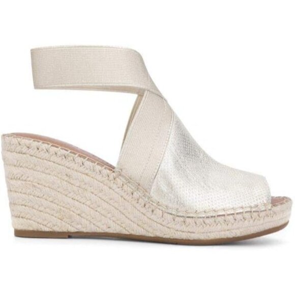 Gentle Souls Women's Espadrille Wedge Sandal Elastic Ankle Strap Ice Size 11 - Picture 3 of 4